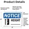 Signmission Height _ Sign With Symbol, 7 in W x Rectangle, Vinyl Decal OS-2PACK-NS-D-57-L-13452 - alternate 2